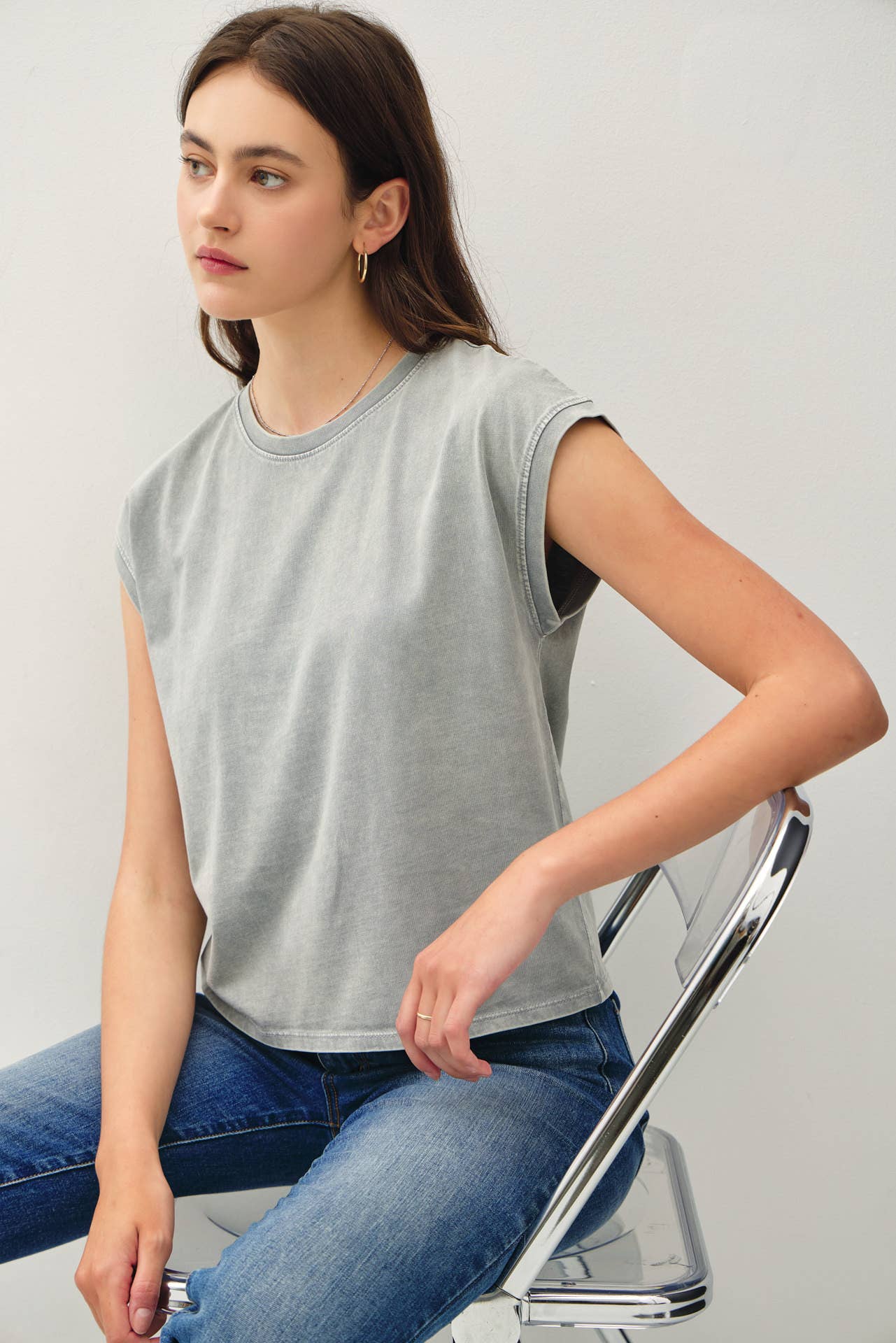 Linny Acid Wash Cap Tee