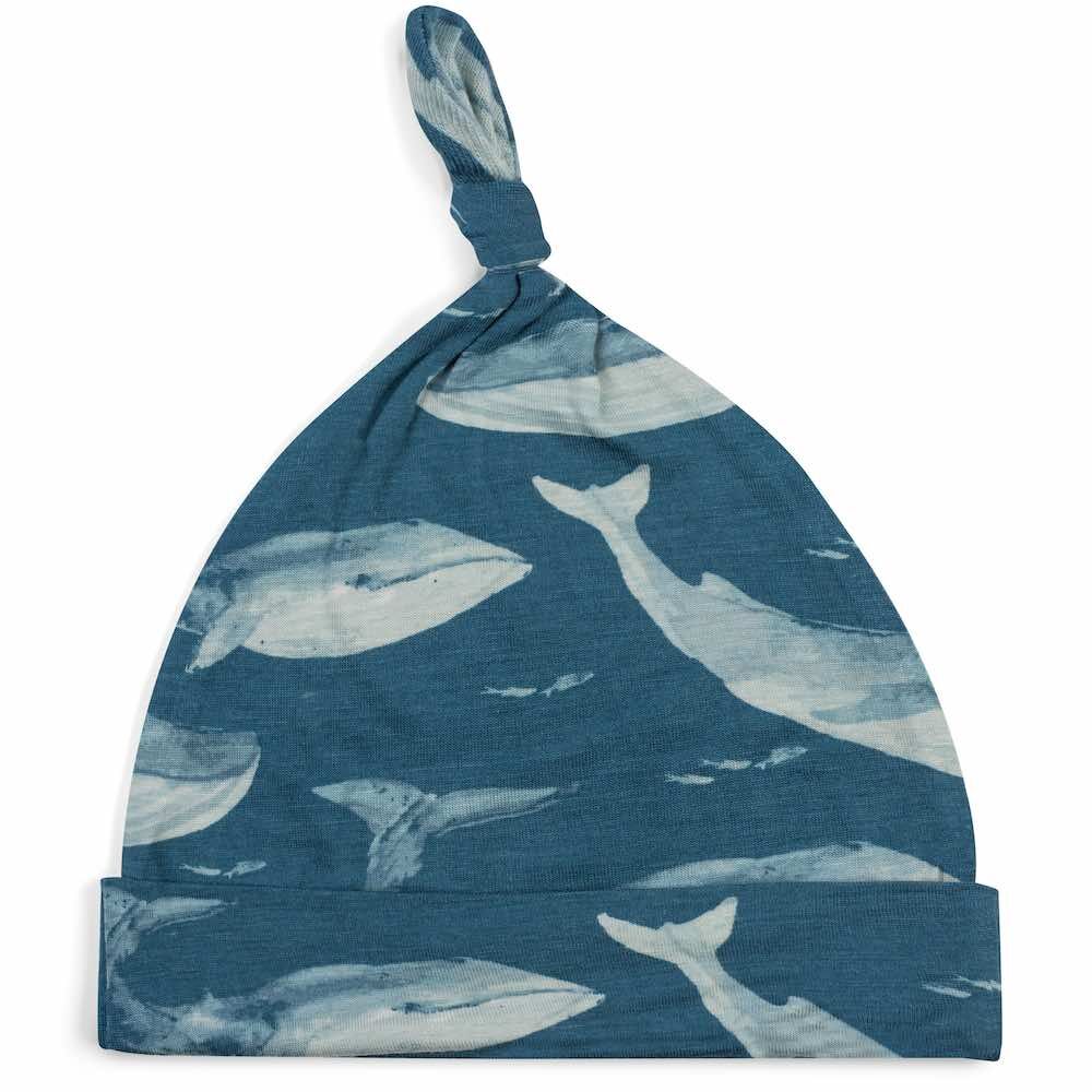 Cozy Blue Whale Knotted Beanie Hat 6-12M