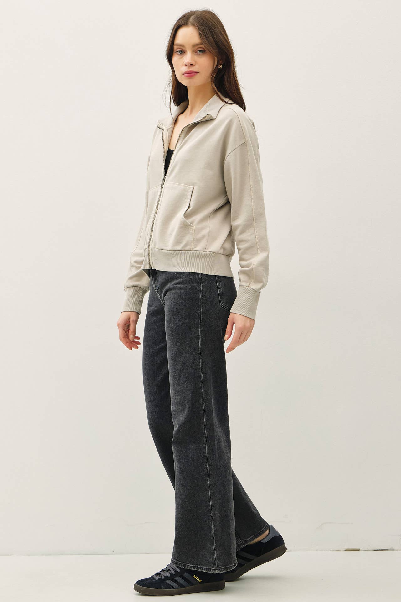 Hillary Acid Wash Zip
