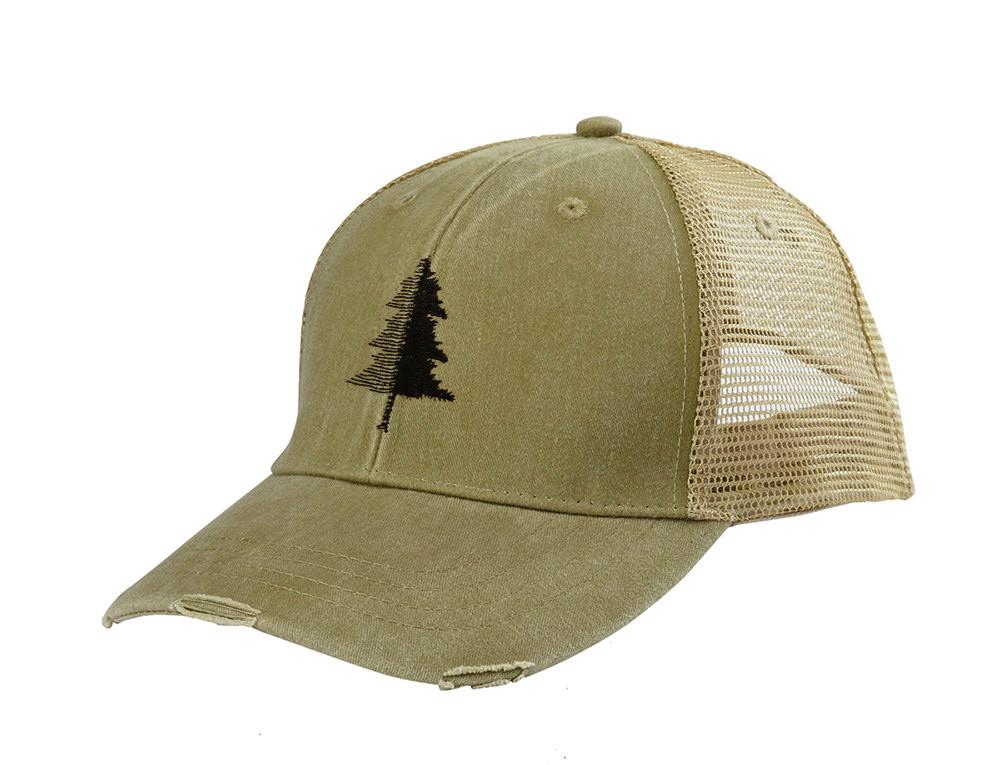 Split Tree Trucker Hat Brown