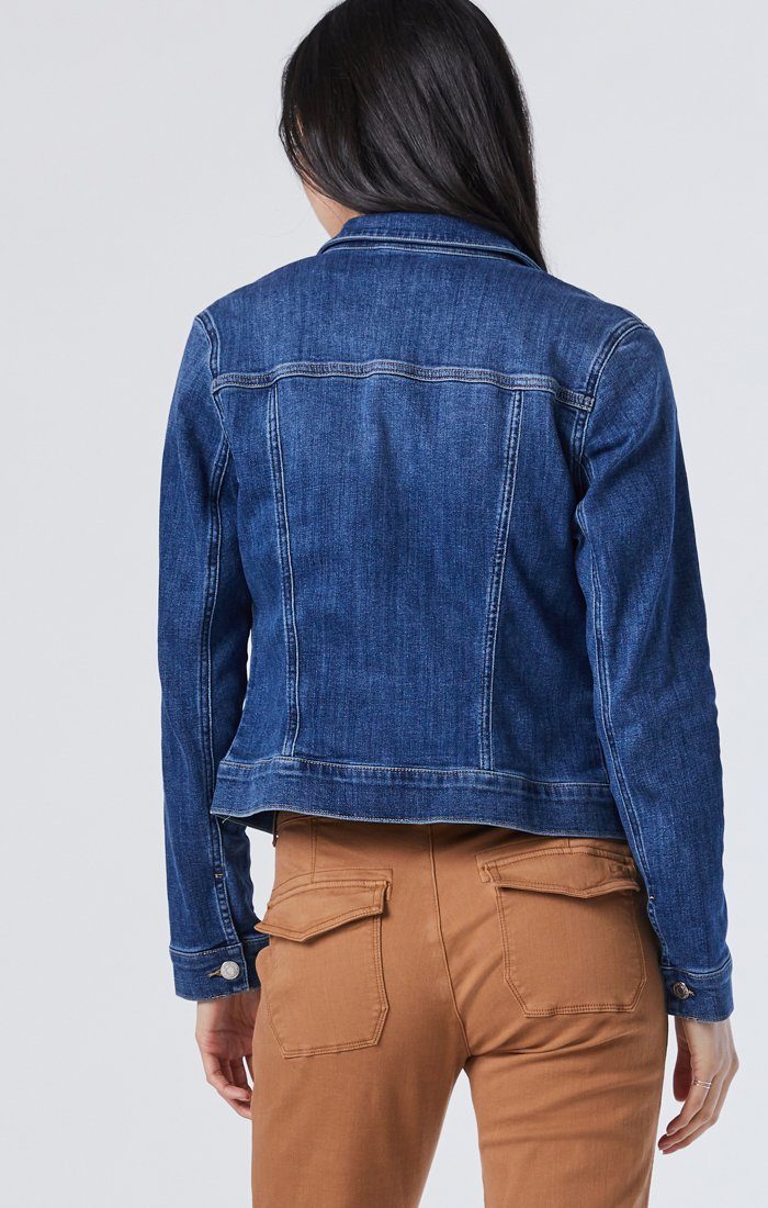 Samantha - Cropped Denim Jacket - Feather Blue Small