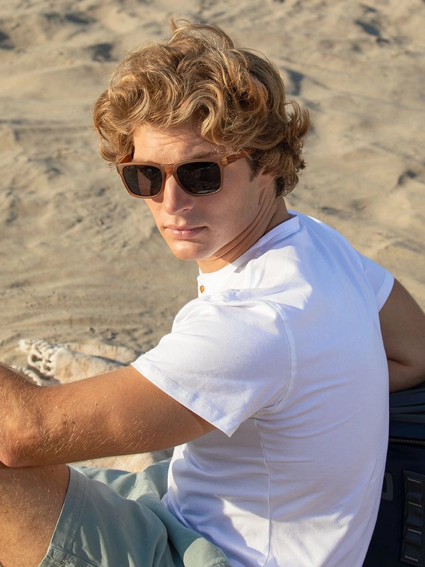 Chandler Polarized Sunglasses - Frost Brown + Zebra Wood