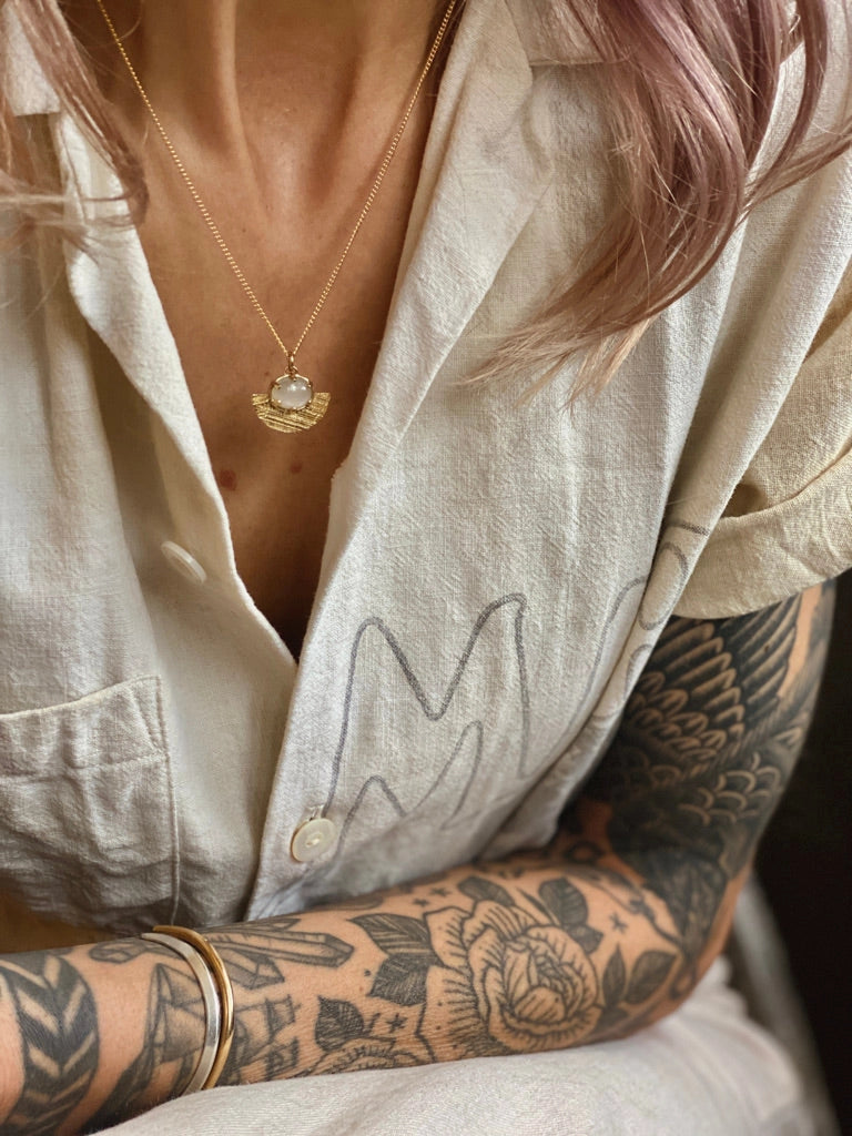 Andy Necklace Moss Agate