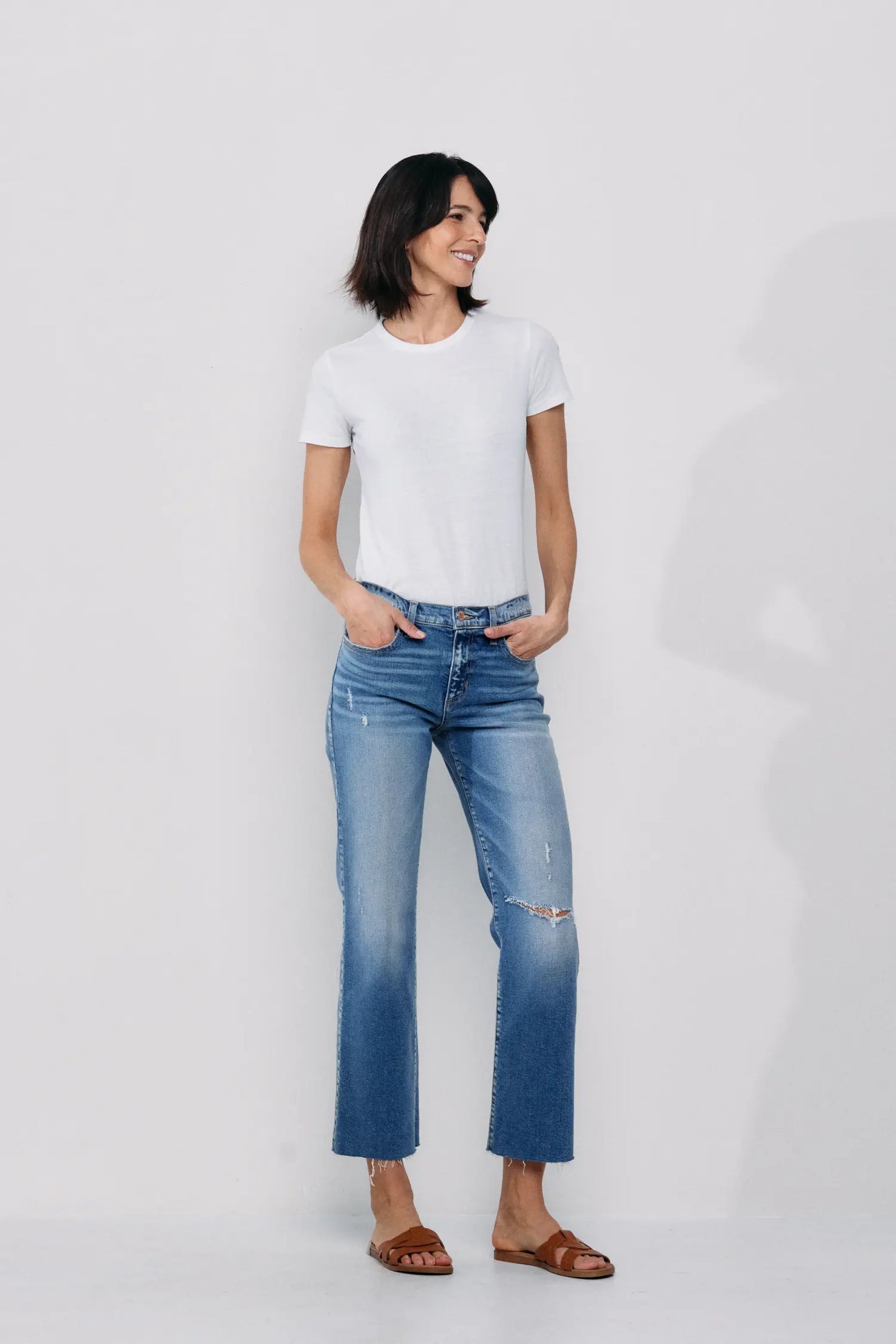 Mariah Mid Rise Straight Denim 25