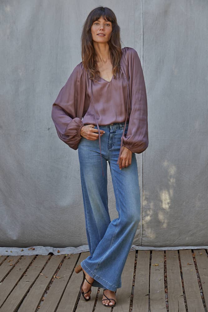 Sue Satin Top Terracotta Small