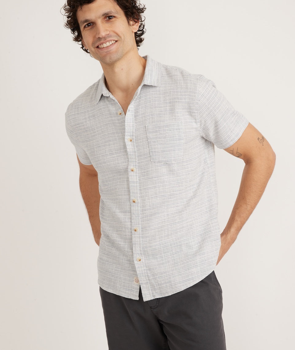 Samuel Striped Stretch Button Down Small