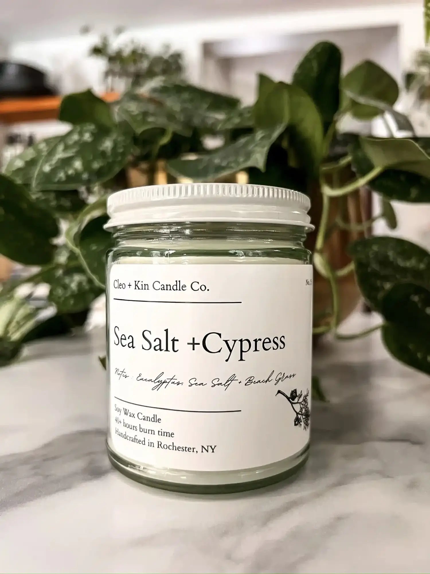 Cleo + Kin Candle - Sea Salt + Cypress