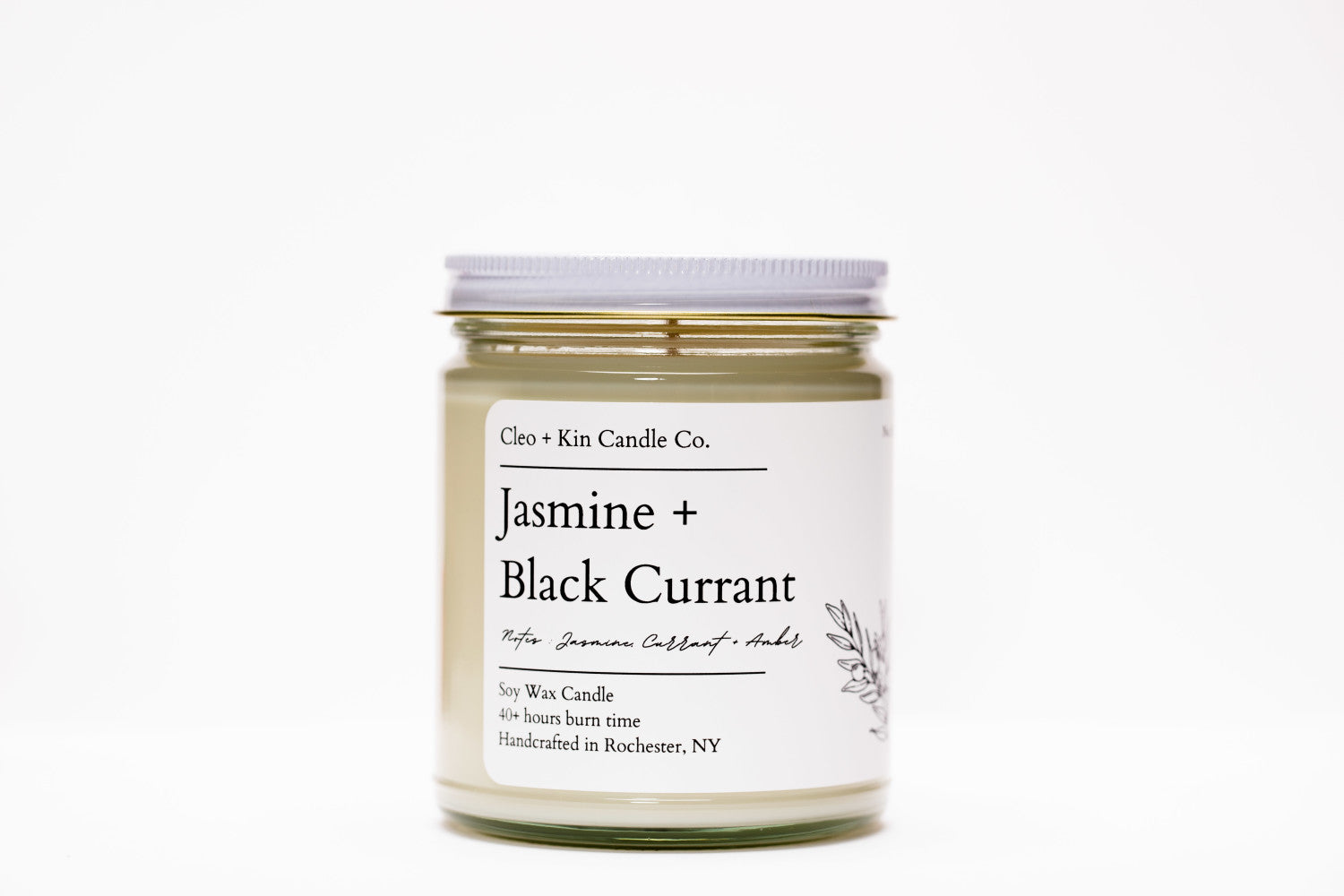 Cleo + Kin Candle Jasmine + Black Currant