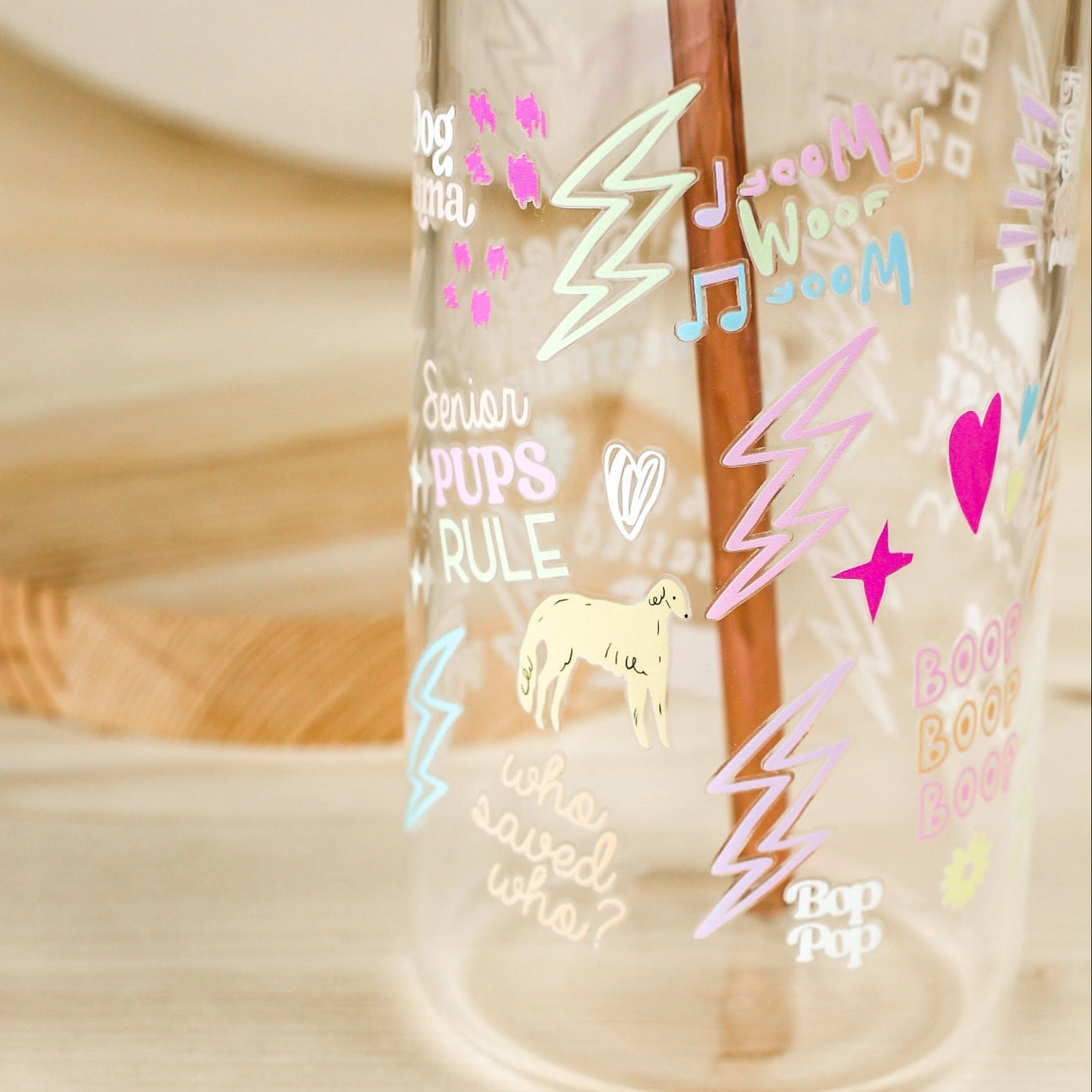 Dog Obsessed Beer Can Glass