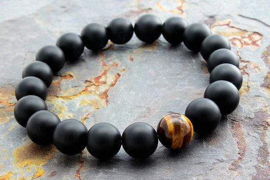Max Tigers Eye + Matte Black Onyx Bracelet