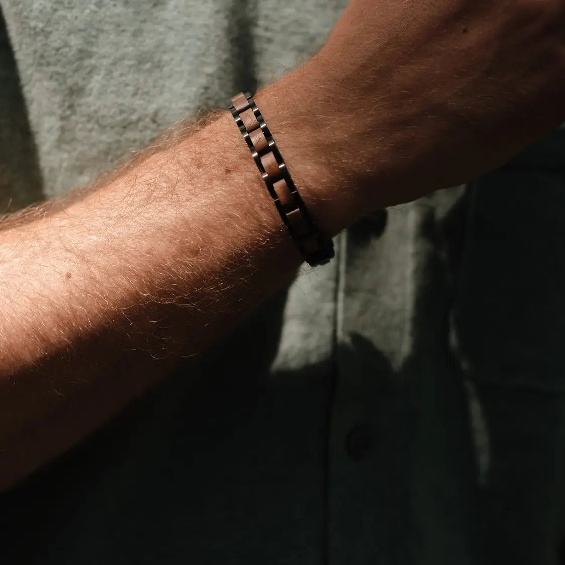 Handcrafted Sustainable Walnut Wood Bracelet - Viper