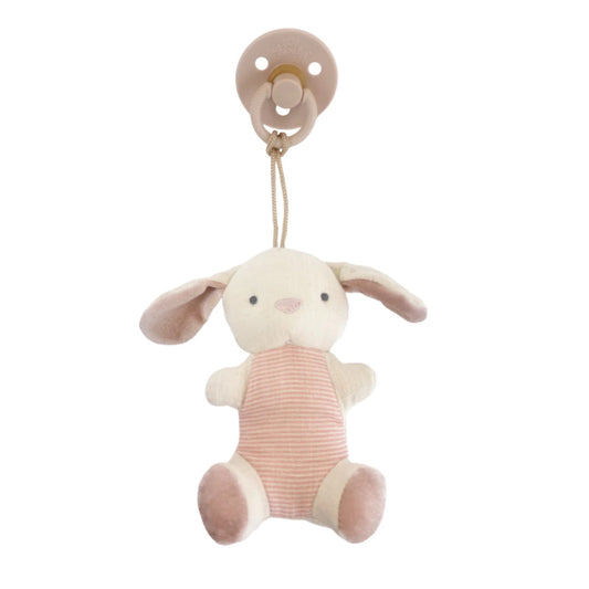 Natural Rubber Pacifier with Stuffed Animal Bunny