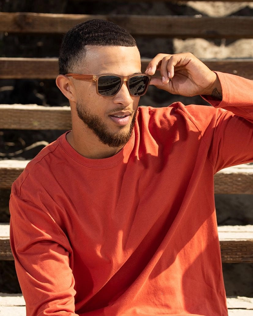 Chandler Polarized Sunglasses - Frost Brown + Zebra Wood