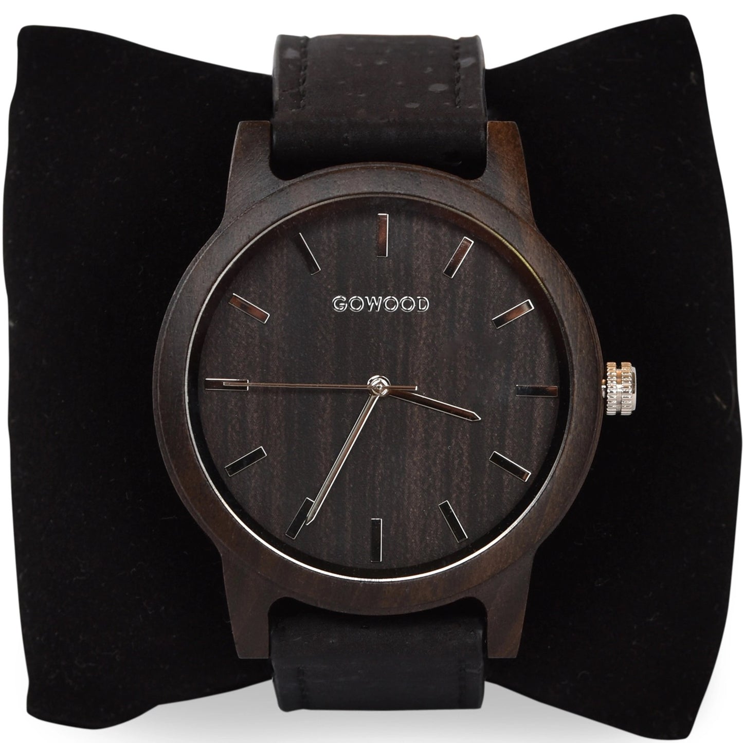 Black Sandalwood Watch With Portuguese Cork Wristband