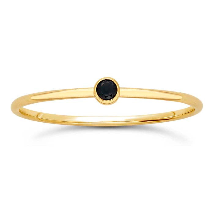 Gold-Filled Tiny Stone Stacking Ring 8 Black