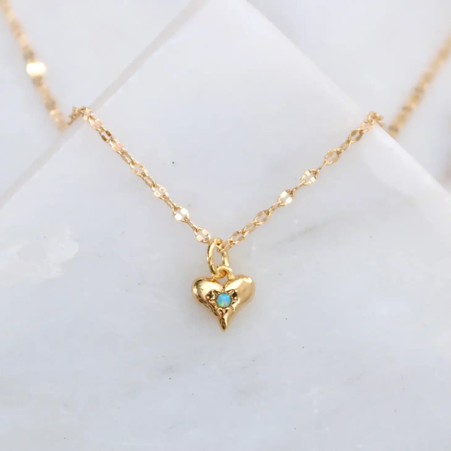 Opal Heart Necklace