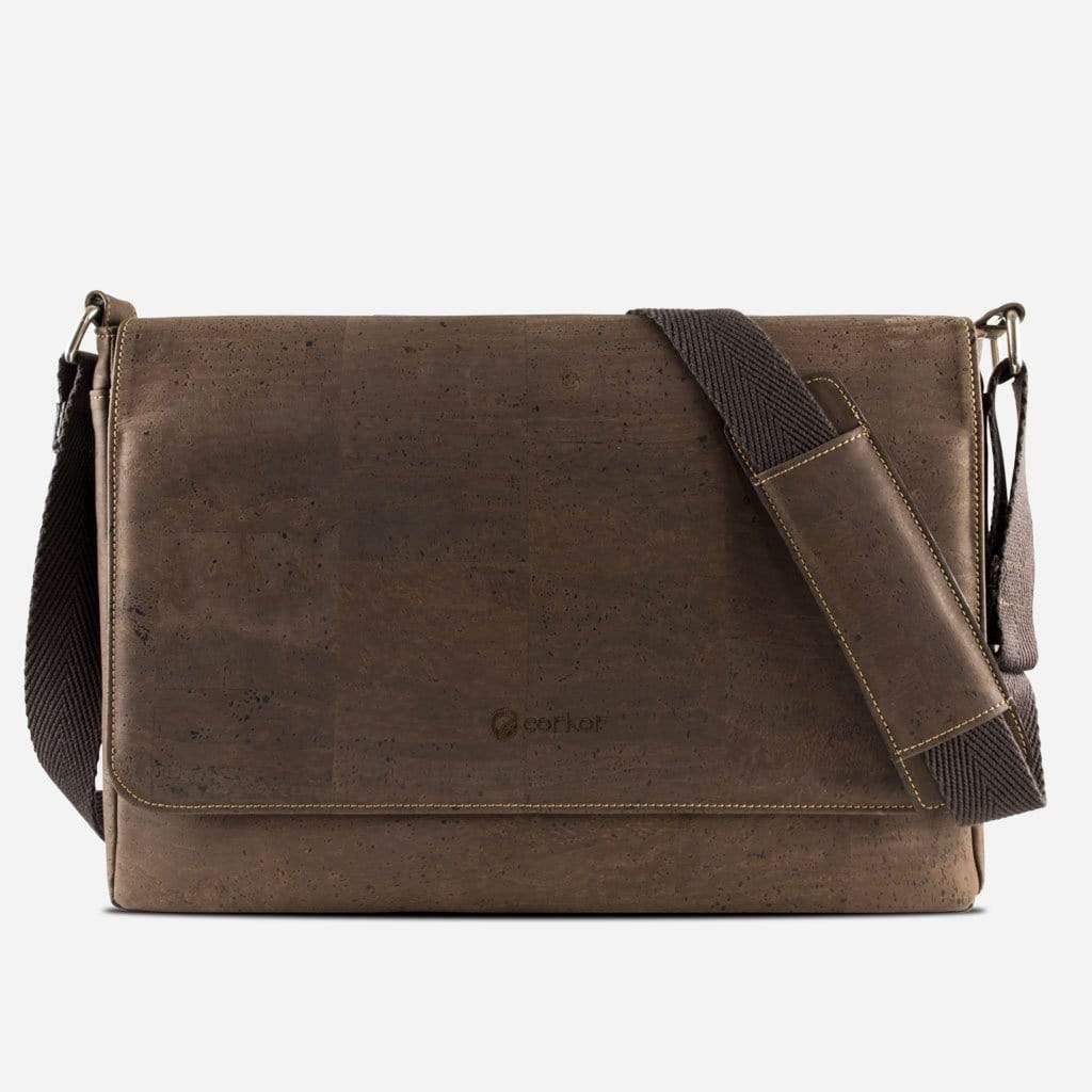 Large Cork Messenger Bag - Brown