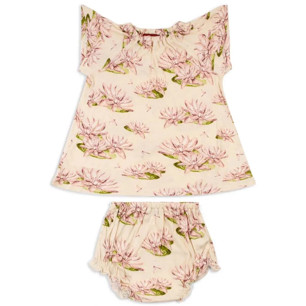 Organic Dress and Bloomer Set Water Lily 3-6m