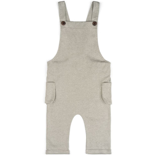 Organic Overalls - Pinstripe Grey 3-6m