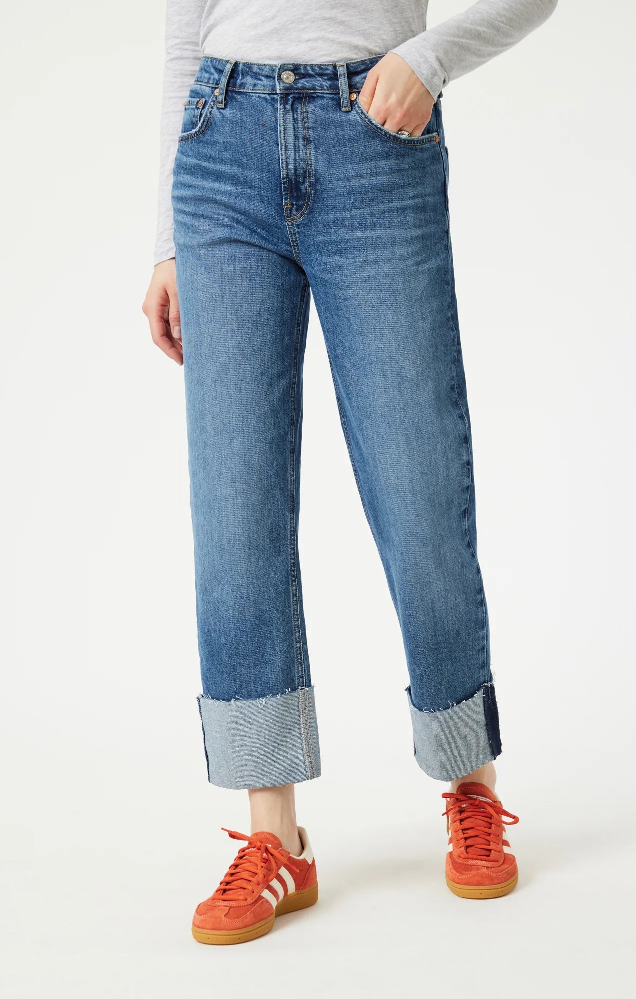 Savannah - High Rise Cuffed Denim - Shaded Classic 25