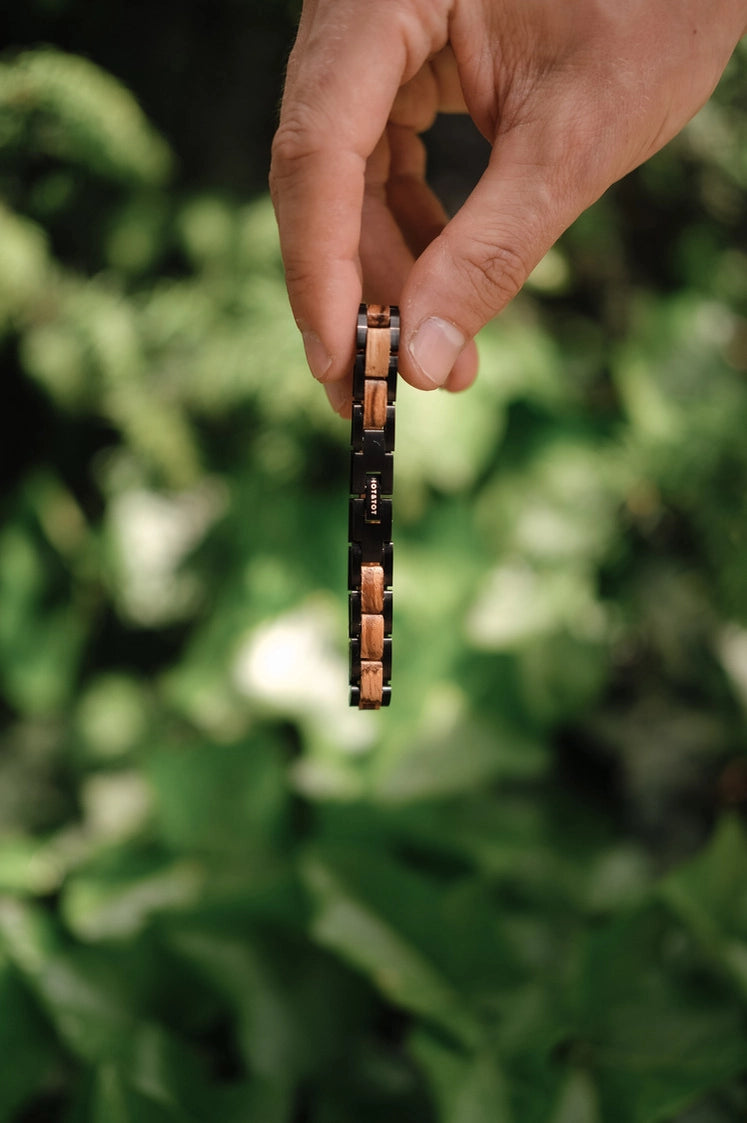 Handcrafted Sustainable Walnut Wood Bracelet - Viper