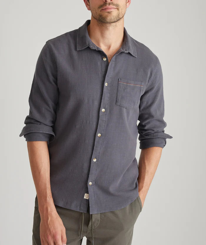 Rhett Stretch Selvage Long Sleeve Shirt - India Ink X-Large
