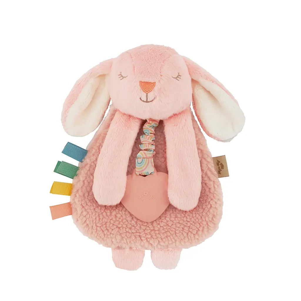 Lovey Bunny with Silicone Teether - Pink