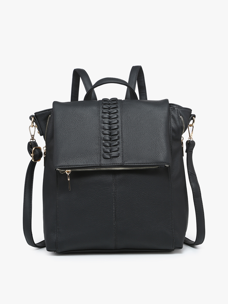 Vivian Distressed Backpack - Black