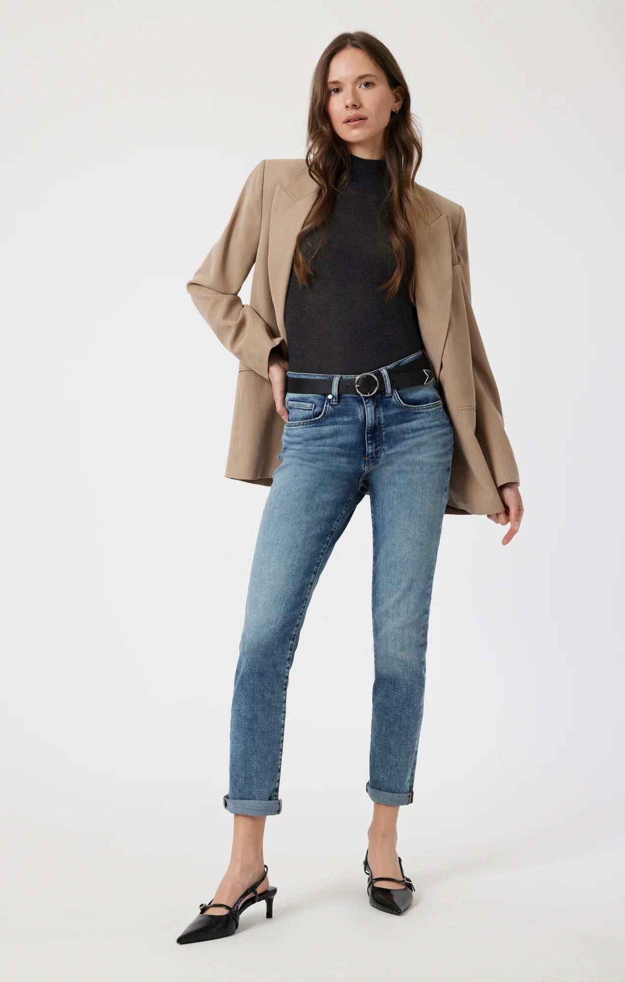 Kathleen - High Rise Slim Straight Denim - Feather Blue 24