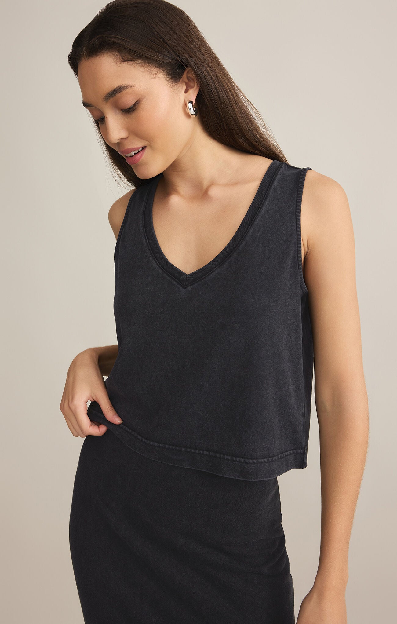 Sloane V-Neck Top Black X-Small