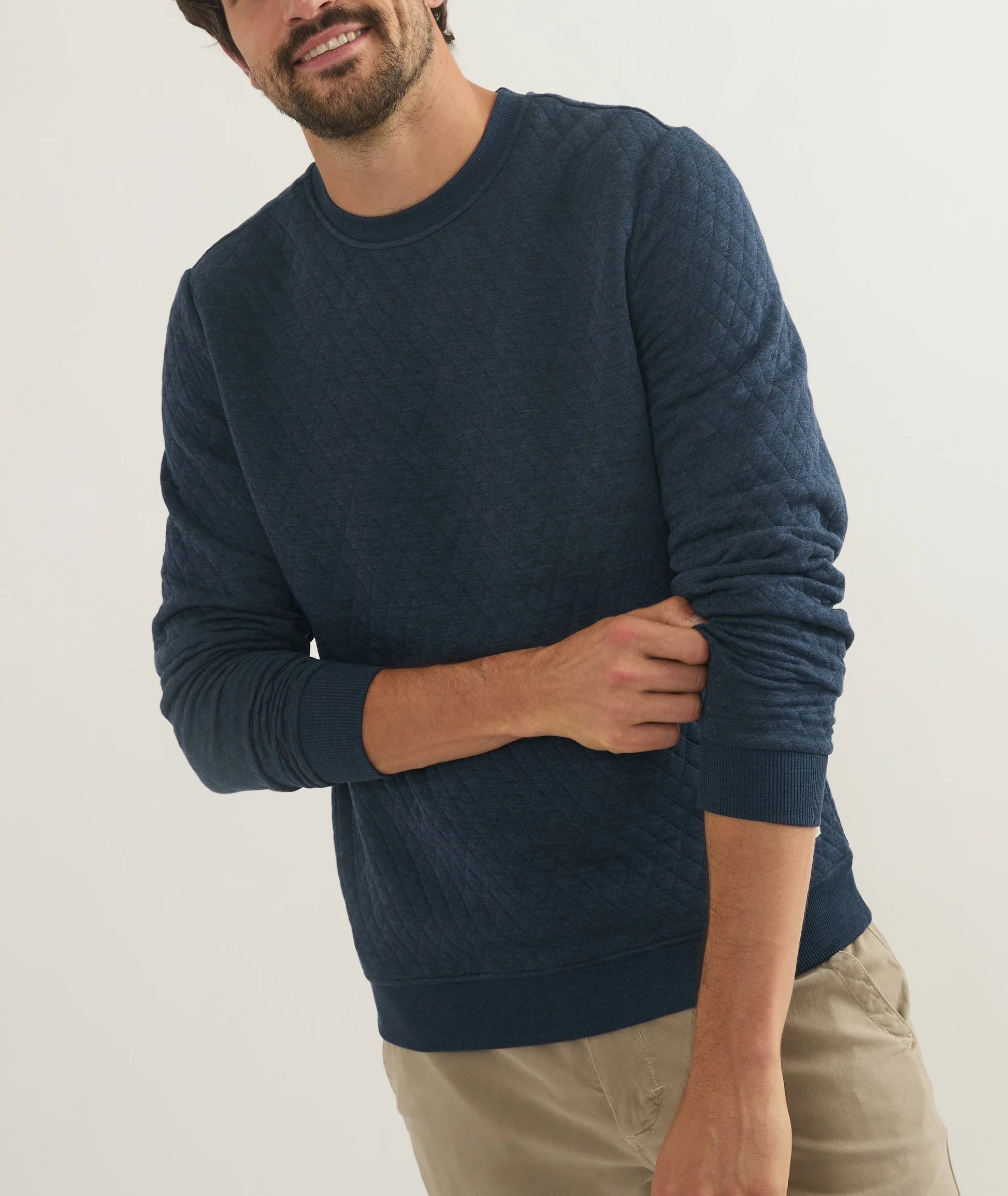 Jordan Corbet Quilted Crewneck - Navy Medium