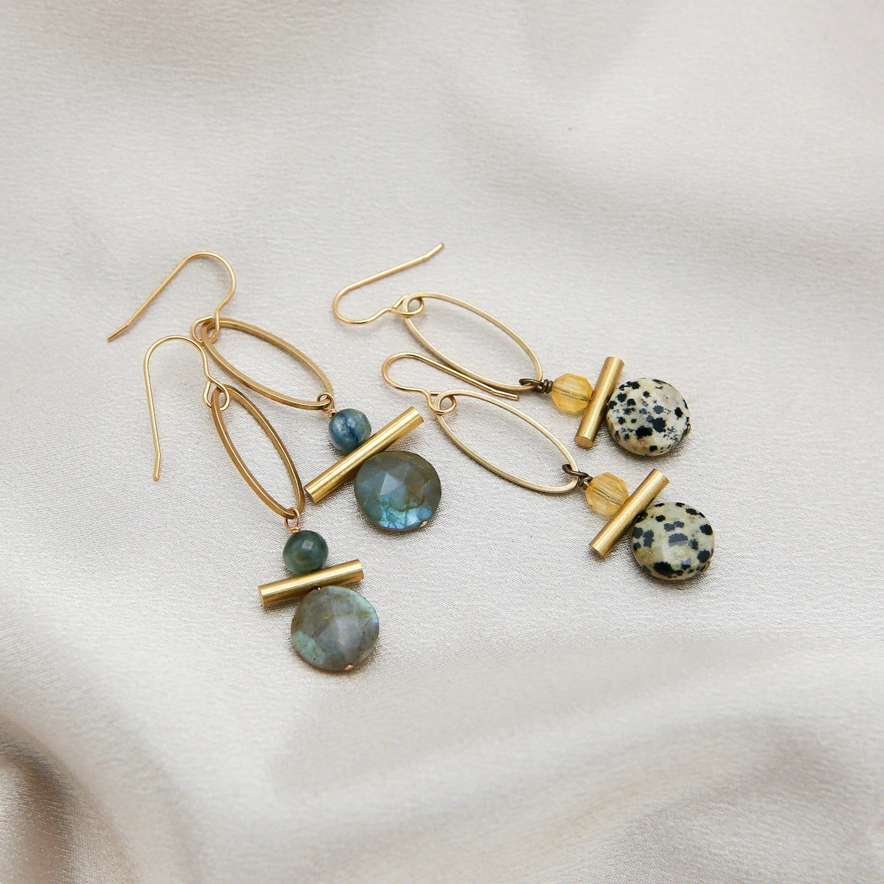 Edith Earrings Dalmatian Jasper