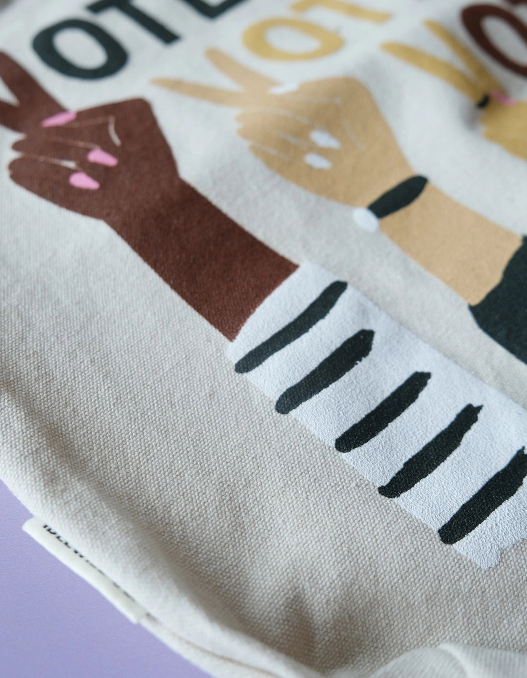 Canvas Tote Bag with Vegan Leather Handles -  Feminist