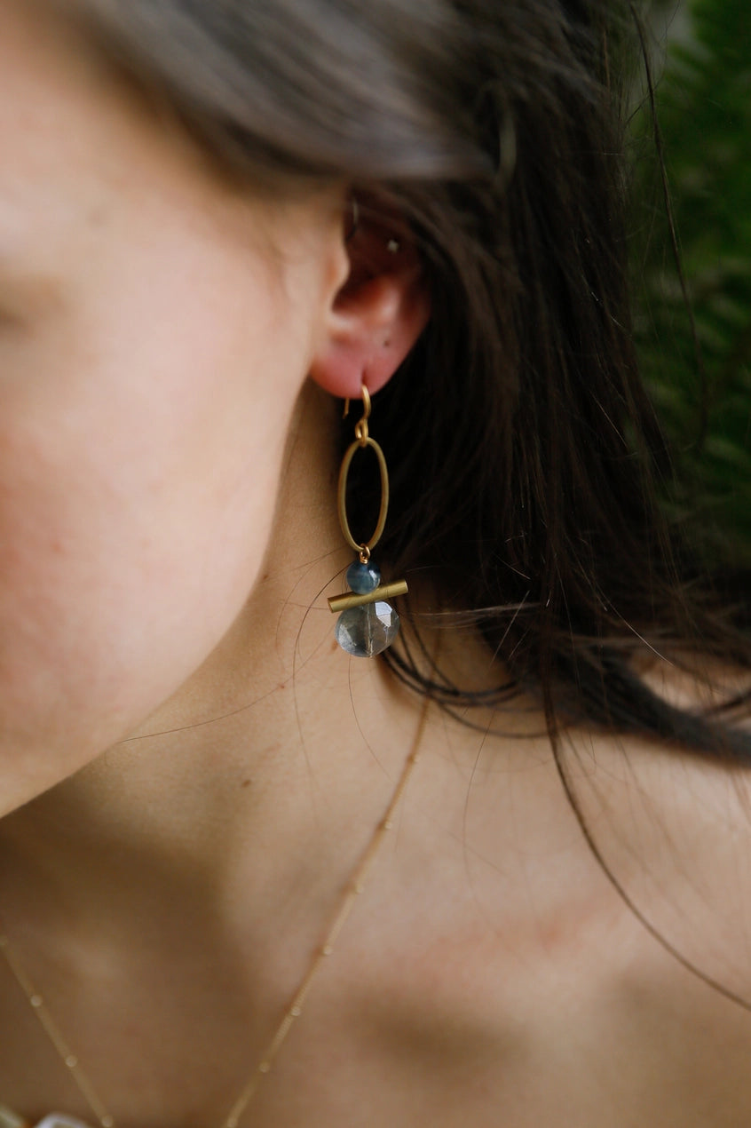 Edith Earrings Dalmatian Jasper
