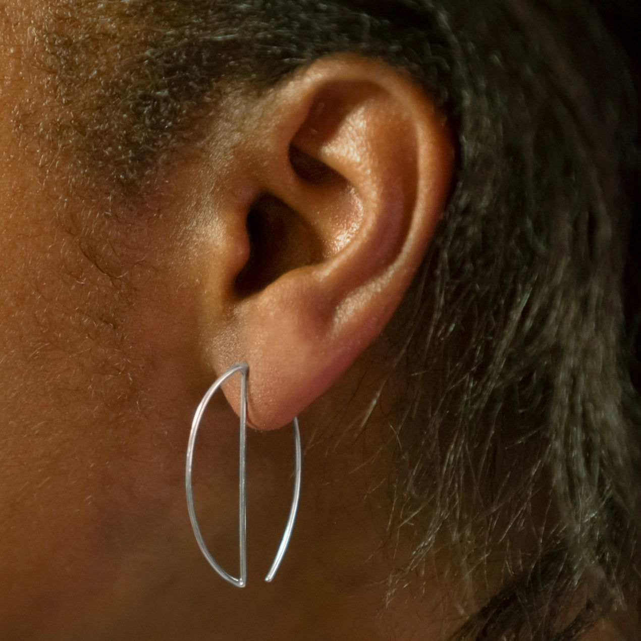 Geometric Hoop Earrings - Sterling Silver