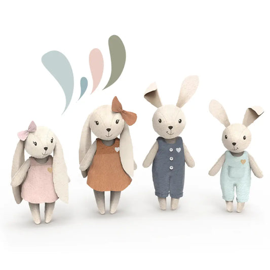 Linen Rabbit Family