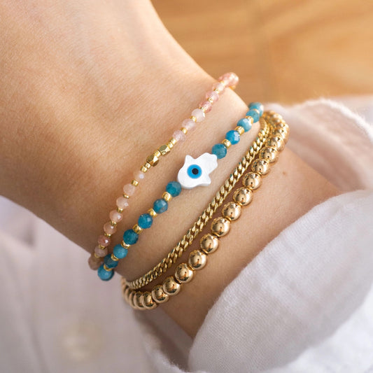 Hamsa Gemstone Bracelet Apatite