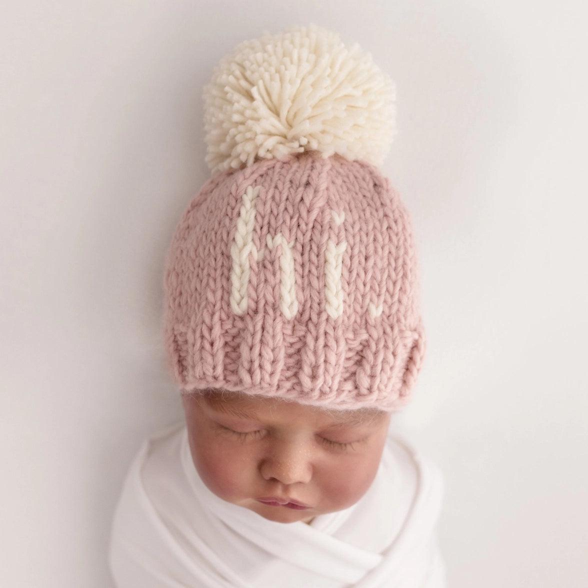 Hi. Hand Knit Beanie Hat Pebble Brown 0-6 M