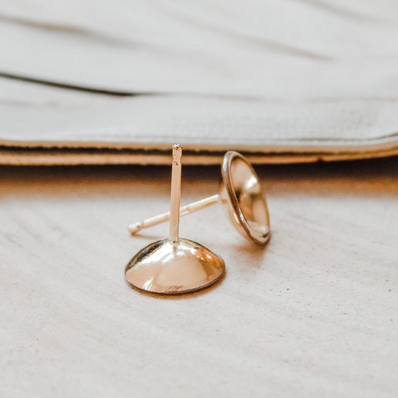 14k Gold-Fill Concave Disc Stud Earrings