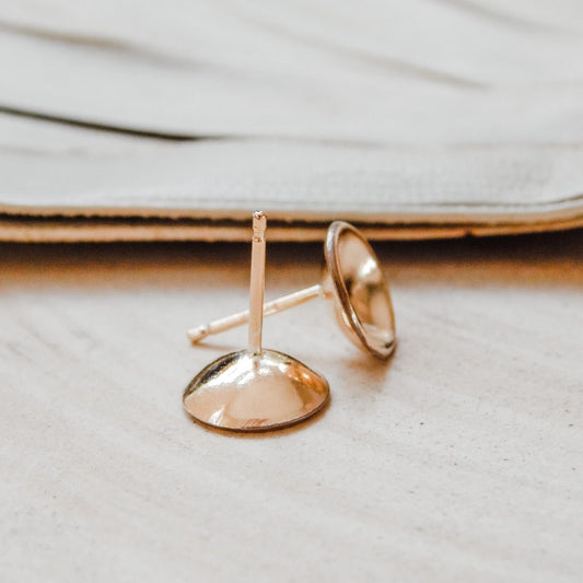14k Gold-Fill Concave Disc Stud Earrings