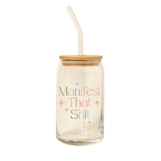 Beer Can Glass w/ Bamboo Lid - Manifest