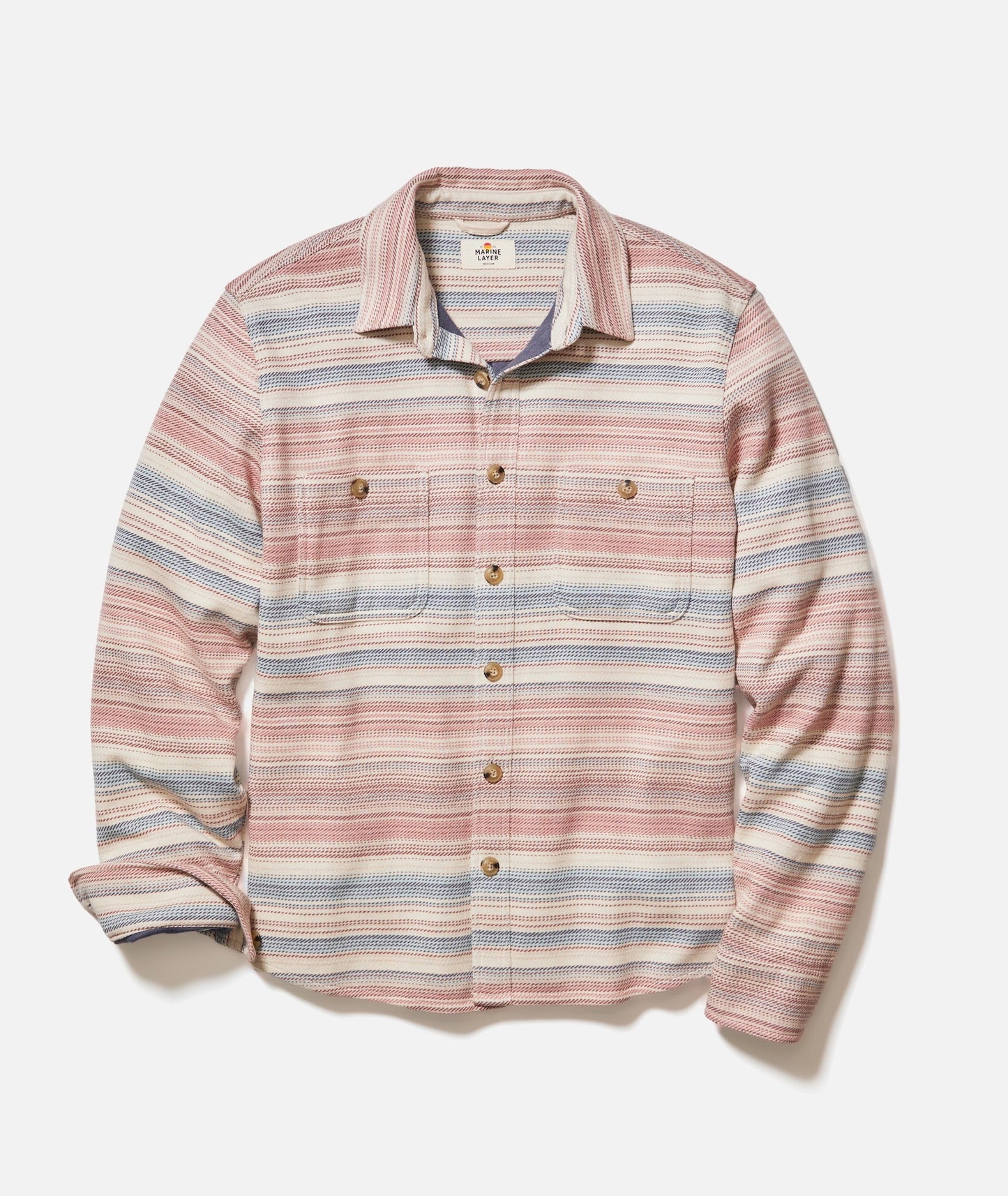 Bradley Pacifica Stretch Twill Long Sleeve Shirt - Warm Baja Stripe