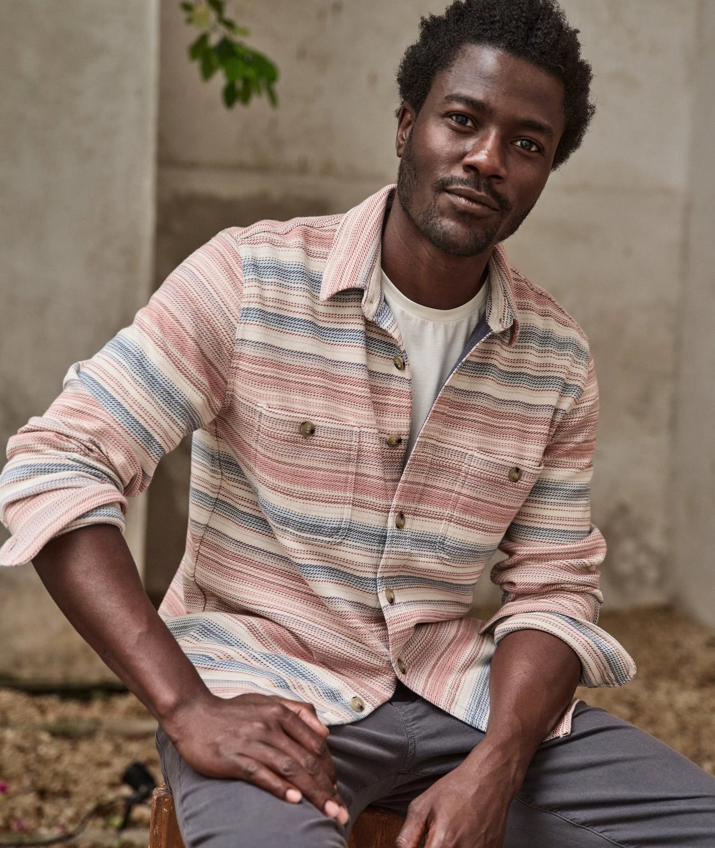 Bradley Pacifica Stretch Twill Long Sleeve Shirt - Warm Baja Stripe