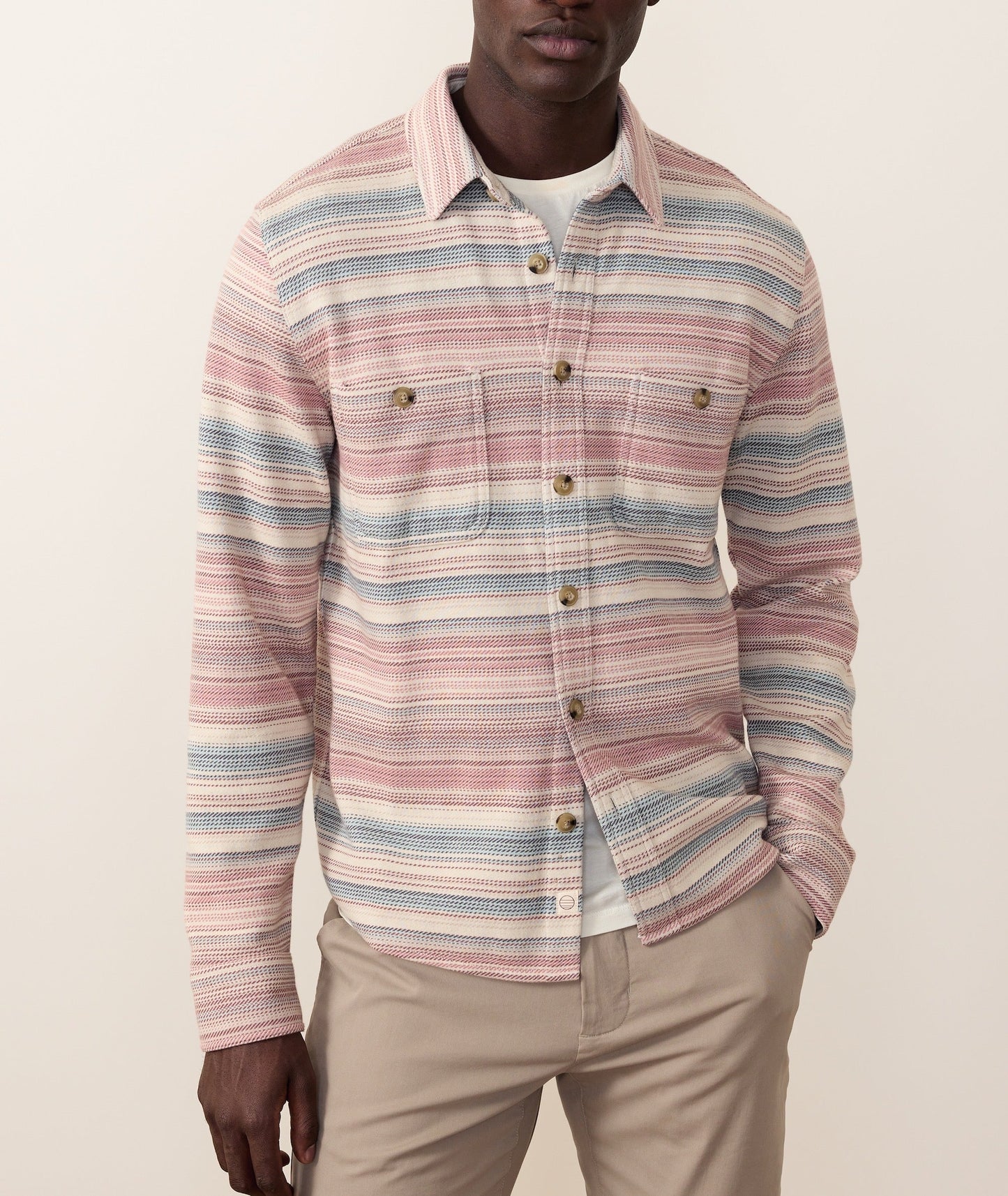 Bradley Pacifica Stretch Twill Long Sleeve Shirt - Warm Baja Stripe