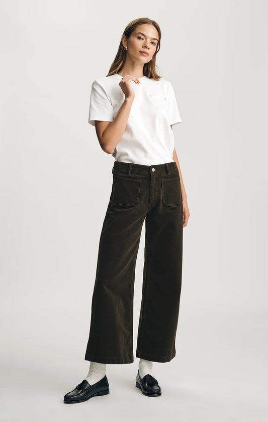 Paloma Marine Wide Leg Pants High Rise Dollar Bill Cord