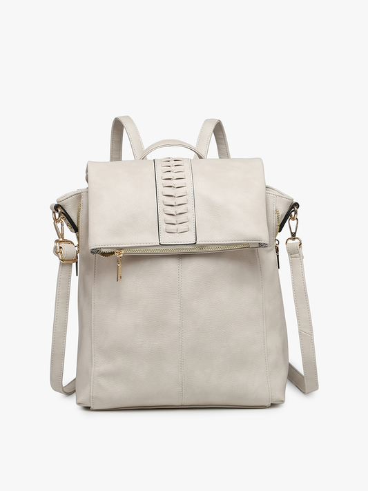 Vivian Distressed Backpack - Cream