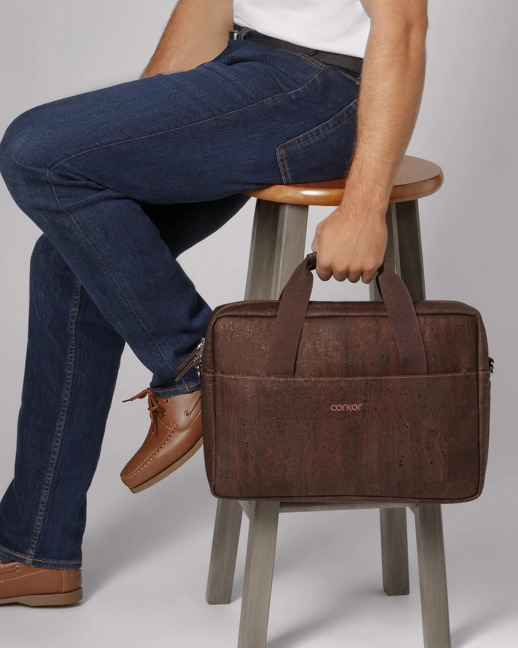 Cork Briefcase - Brown