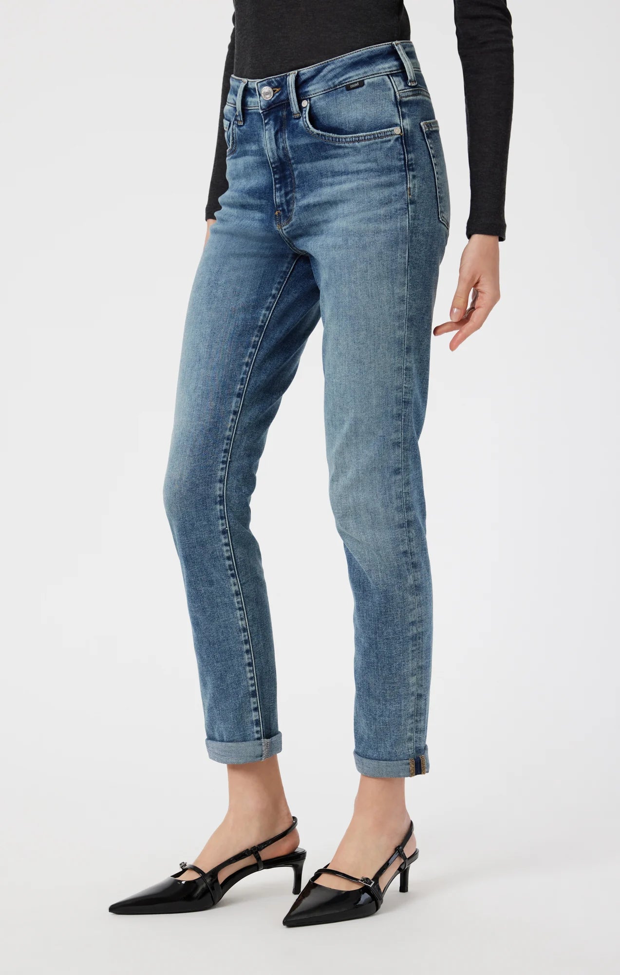 Kathleen - High Rise Slim Straight Denim - Feather Blue 24