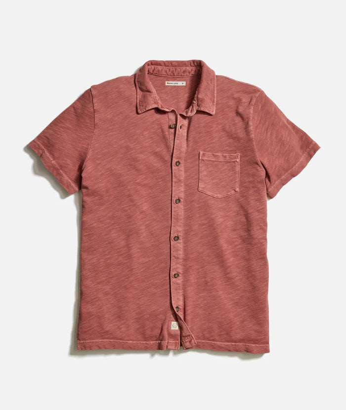 Rafe Vintage Slub SS Button Down - Marsala Small