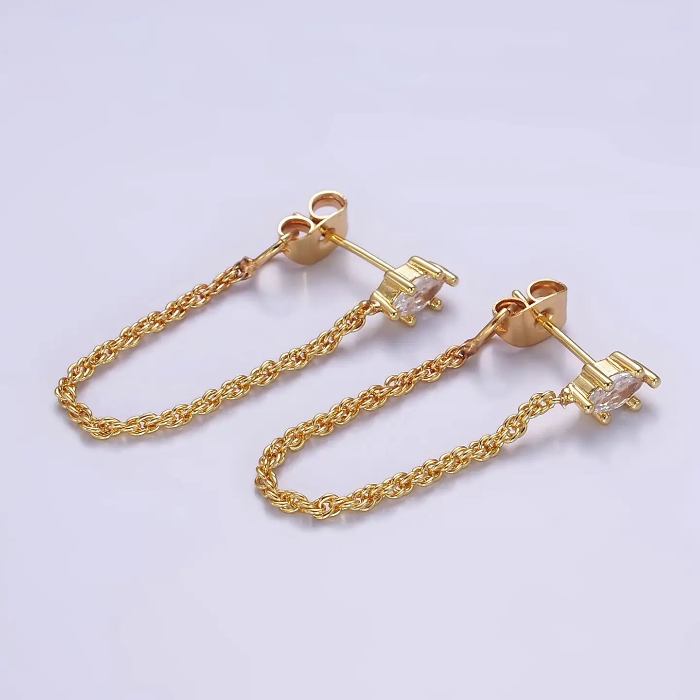 16k Gold-Fill Chain Link Stud Earrings